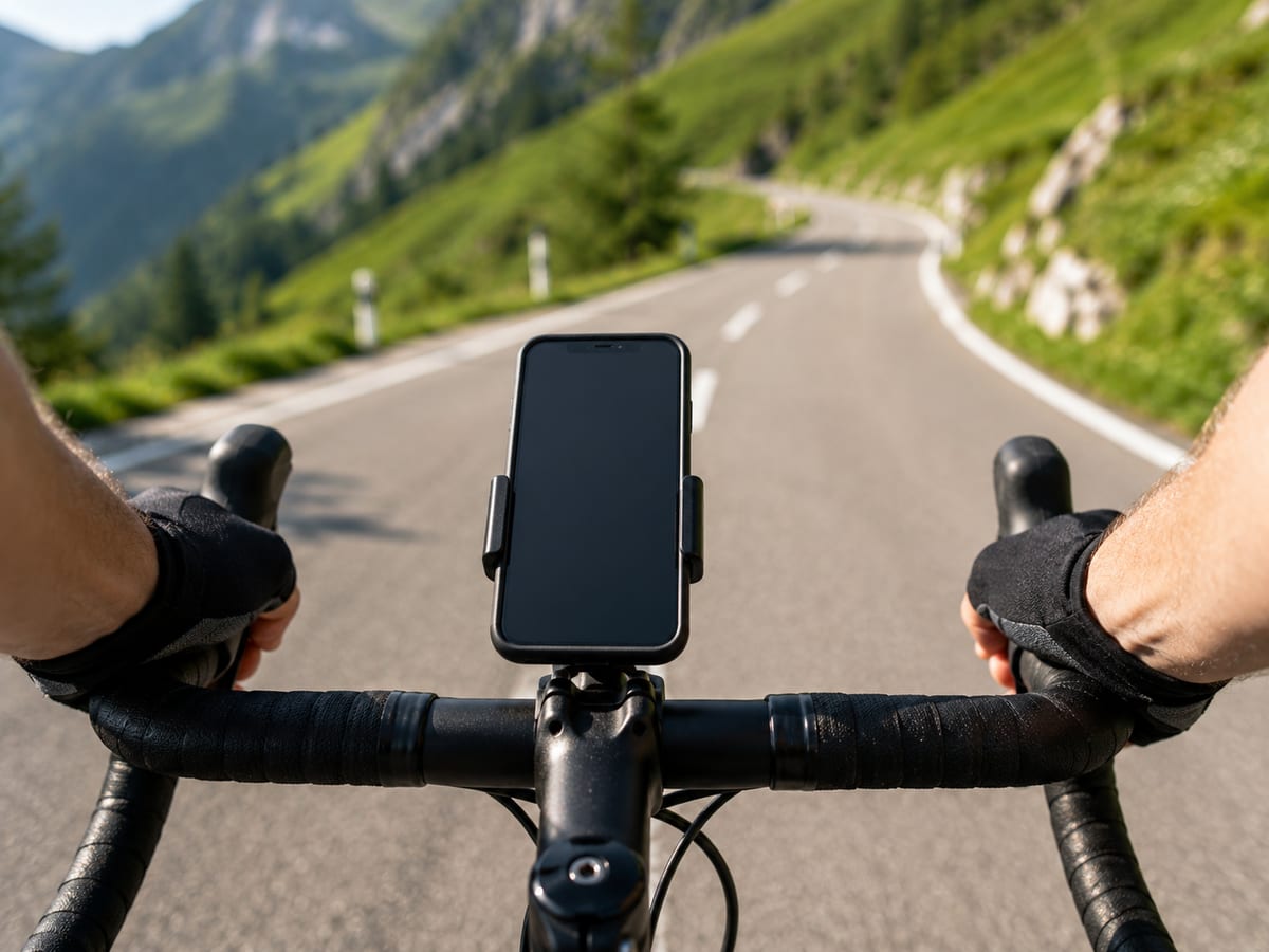 Climb & Water running on a bike-mounted phone